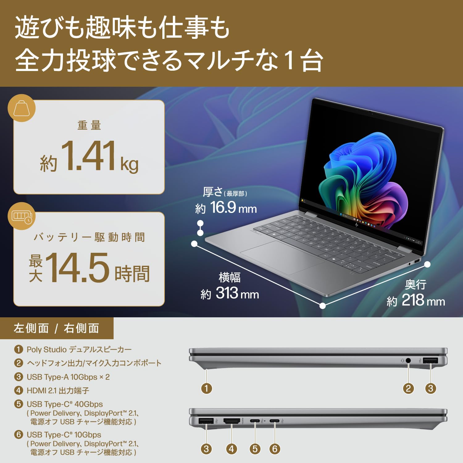 Amazon.co.jp: HP ノートパソコン OmniBook X Flip 14-fk 14.0インチ